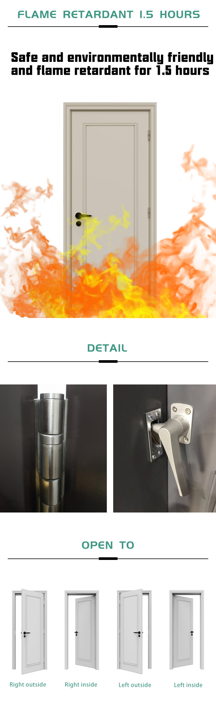 Fire resistance and 42 dB acoustic proof flush door manufacturer apartment soundproof 90 min fire door