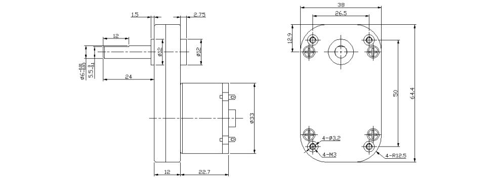 65mm DC 스퍼 기어 모터 65mm dc spur gear motor