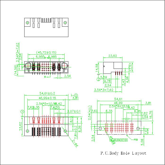 PSPM6.35S-022002G0G0APX 6.35MM 2P Power+20P Sinal+2P Power Male Straight Dip Power Connector