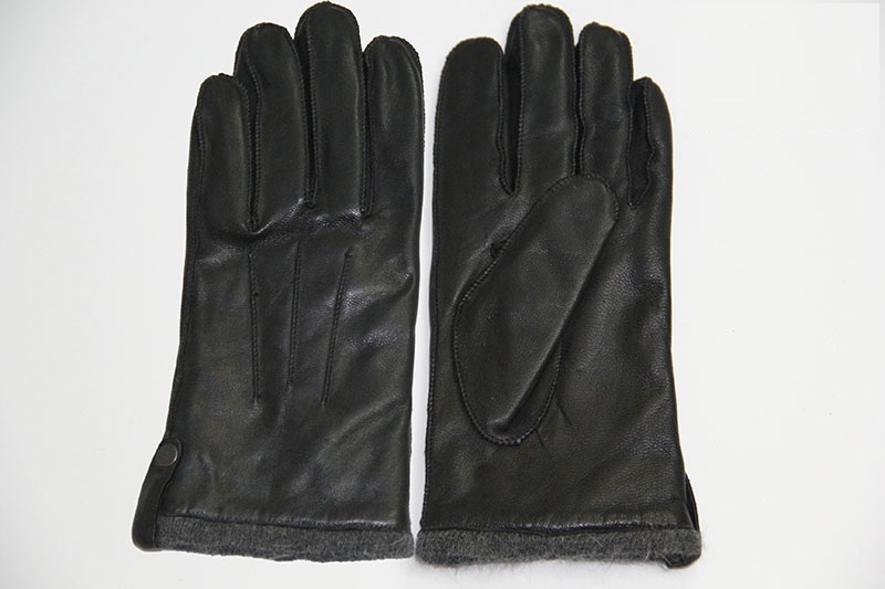 Męskie skórzane rękawiczki zimowe