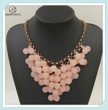 Hotsale Handmade Resin Necklace, Multi Layer Pink Cherry Necklace For Women