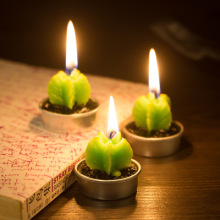 Artificial Green Plants Candle