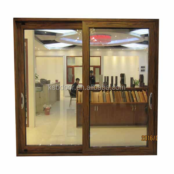 Foshan supplier 2.0mm thick heavy duty double glazing aluminium main entrance sliding door