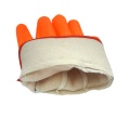 Fluorescent Orange PVC Glove.Smooth Finish.Safety Cuff