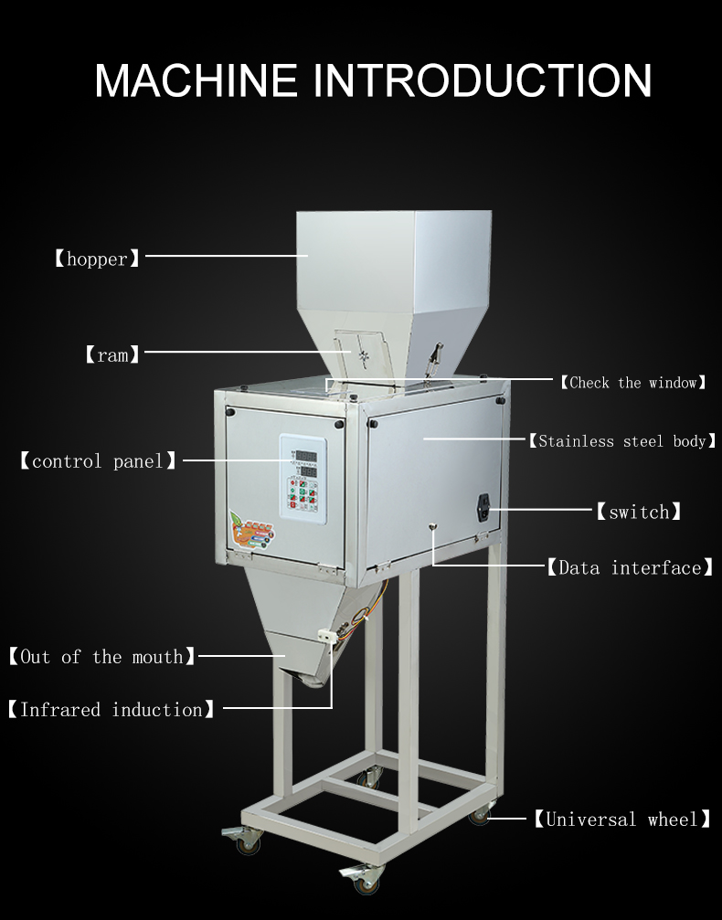 50-3000g semi automatic  intelligent corn particle powder weighing filling machine