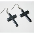 Hematite Earring with silver color finding