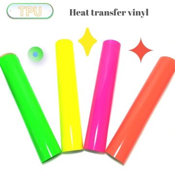 Fluorescent tpu iron on heat vinyl transfer sheets for cricut