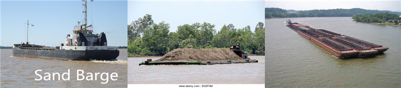 Sand dredging container barge