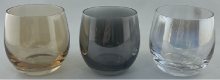 Colorful stemless wine glass set