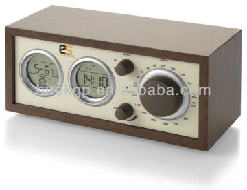 alarm clock radio with temperature