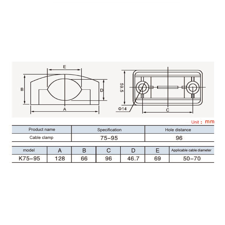 K75-95 High voltage cabinet Terminal clip cable clamp for switchgear