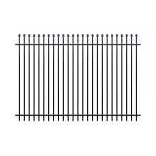 white curved wrought iron fence