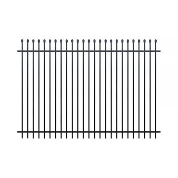 white curved wrought iron fence