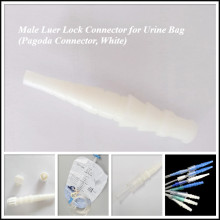 White Luer Lock Adapter for Medical Urine Bag