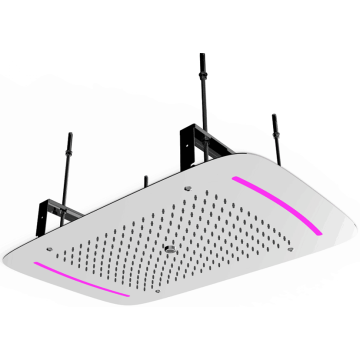 Soffione doccia a soffitto in acciaio inossidabile con LED / pioggia + funzione colonna Wtaer