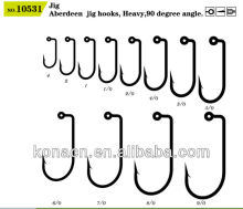 Aberdeen jig hooks,heavy,90 degree angle
