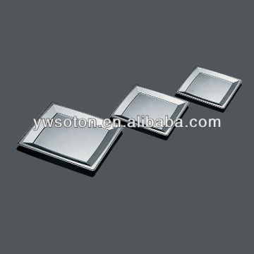 square silver coated plastic plate