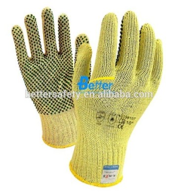 Chinese Aramid Fibre Dots Palm Cut Resistant Gloves Top Quality