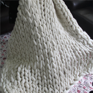 Chunky Hand Knit Blanket Large Cable Knit Throw