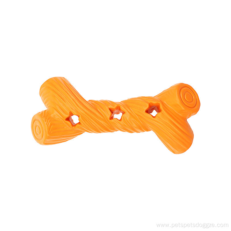 Rubber bone leaking food molar dog toy