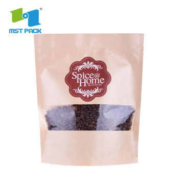 Customized Printed Kraft Paper Doypack Packaging For Coffee