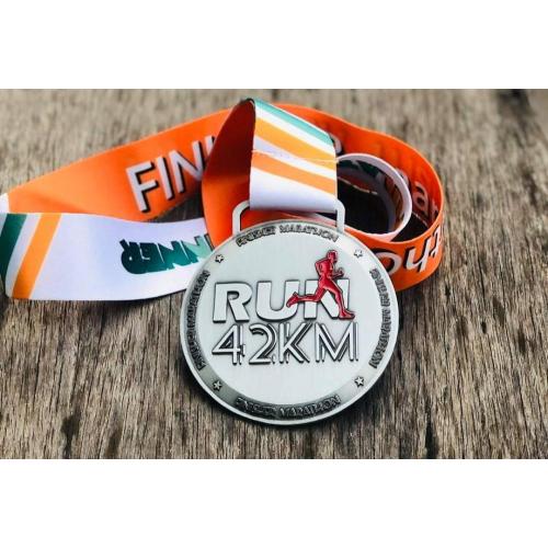 Custom 2020 Antique Silver Metal Running Medal