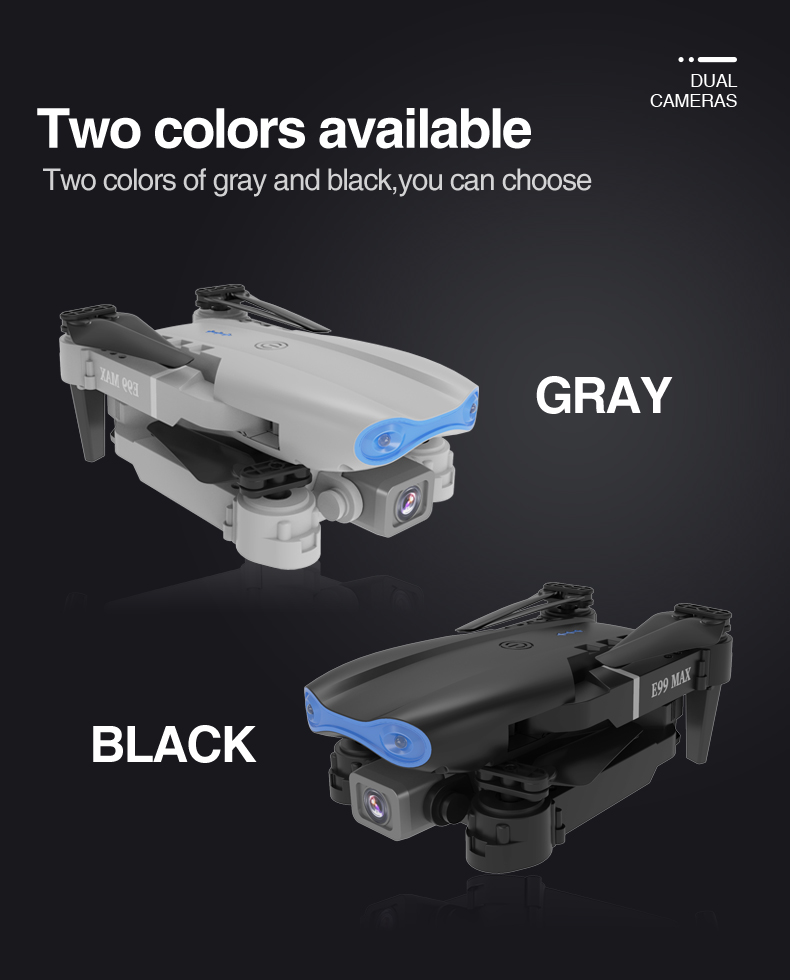 NEW E99 MAX 4K 1080P HD Dual Camera With WiFi FPV Altitude Hold Mode Profesional Helicopter Foldable Quadcopter