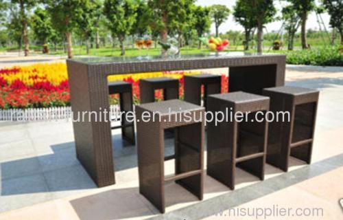 Garden Pe Wicker Furniture Bar Set 