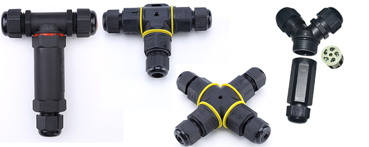 Outdoor Electrical Bulkhead Field Install 3 Way Waterproof T Connectors