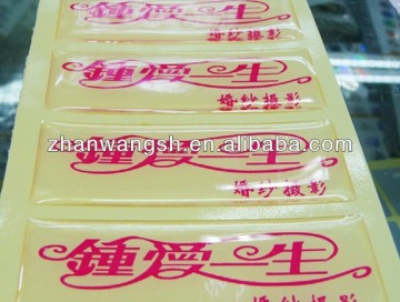 Customized epoxy resin dome label,embossed foil domed labels