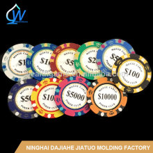 14g Three Tone Monte Carlo Clay Poker Chip with Gold Trim Sticker
