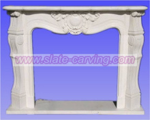 flower carved fireplace,stone carved fireplace
