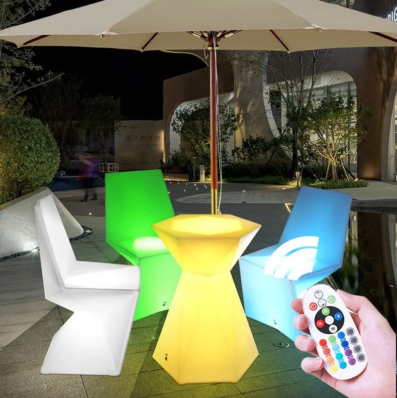 Elegant Luminous LED Outdoor Dining Set for Cozy Balconies