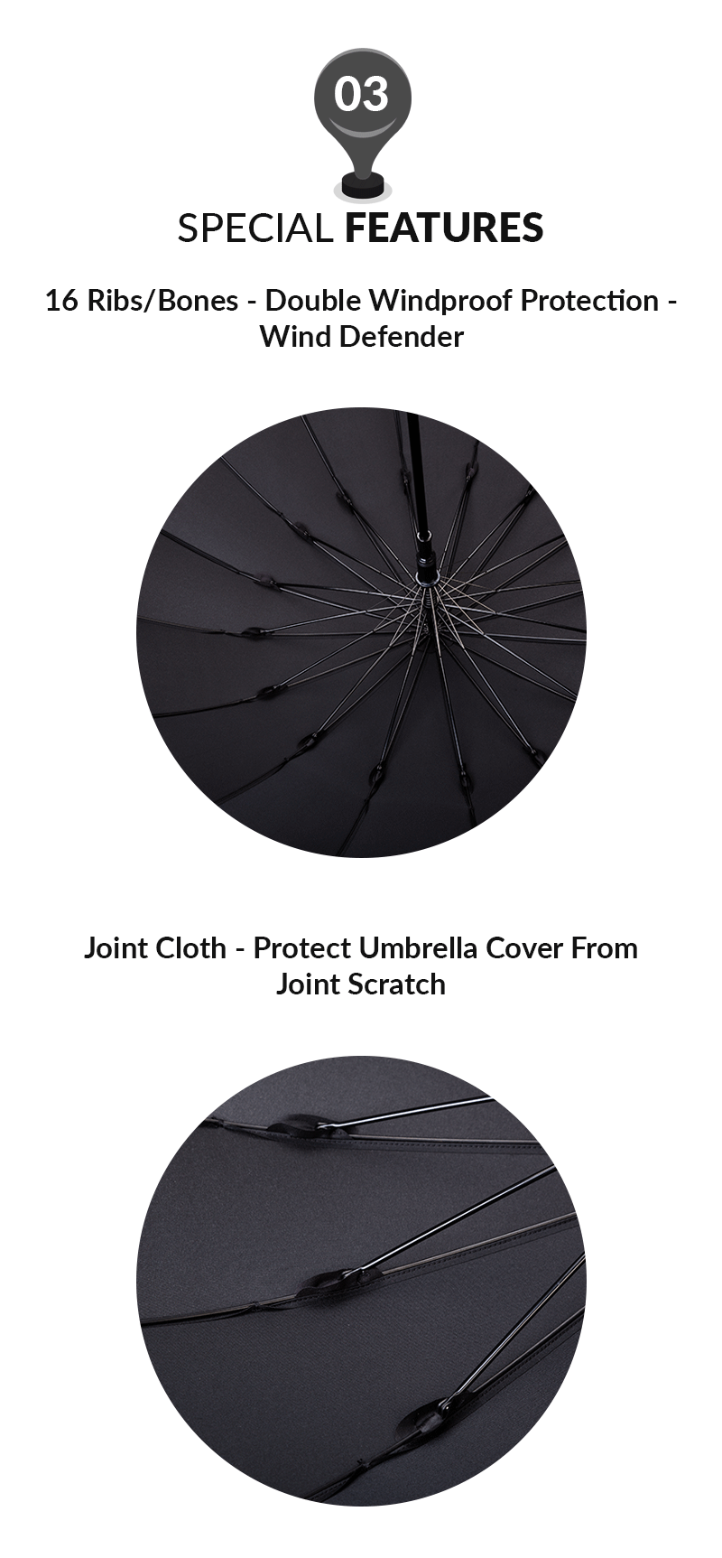 stick umbrella fiberglass