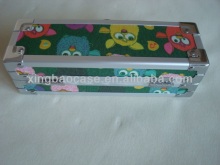 Pencil case with calculator,two compartments pencil case with Fabric panel