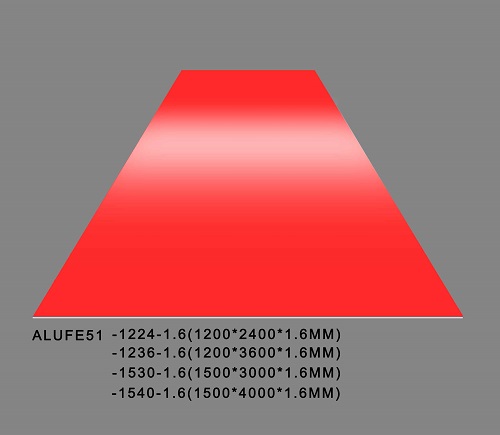 لوحة صفائح ألمنيوم حمراء دافئة لامعة 1.6 مم