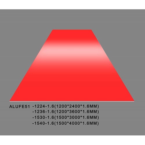 Gloss Warm Red Aluminum Sheet Plate 1.6mm