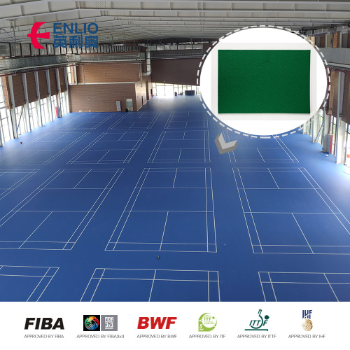 Multi-Sport Purpose High Rebound เสื่อแบดมินตัน PVC Sport Flooring