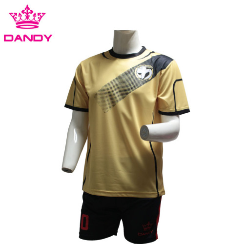 Gold sublimated soccer jerseys