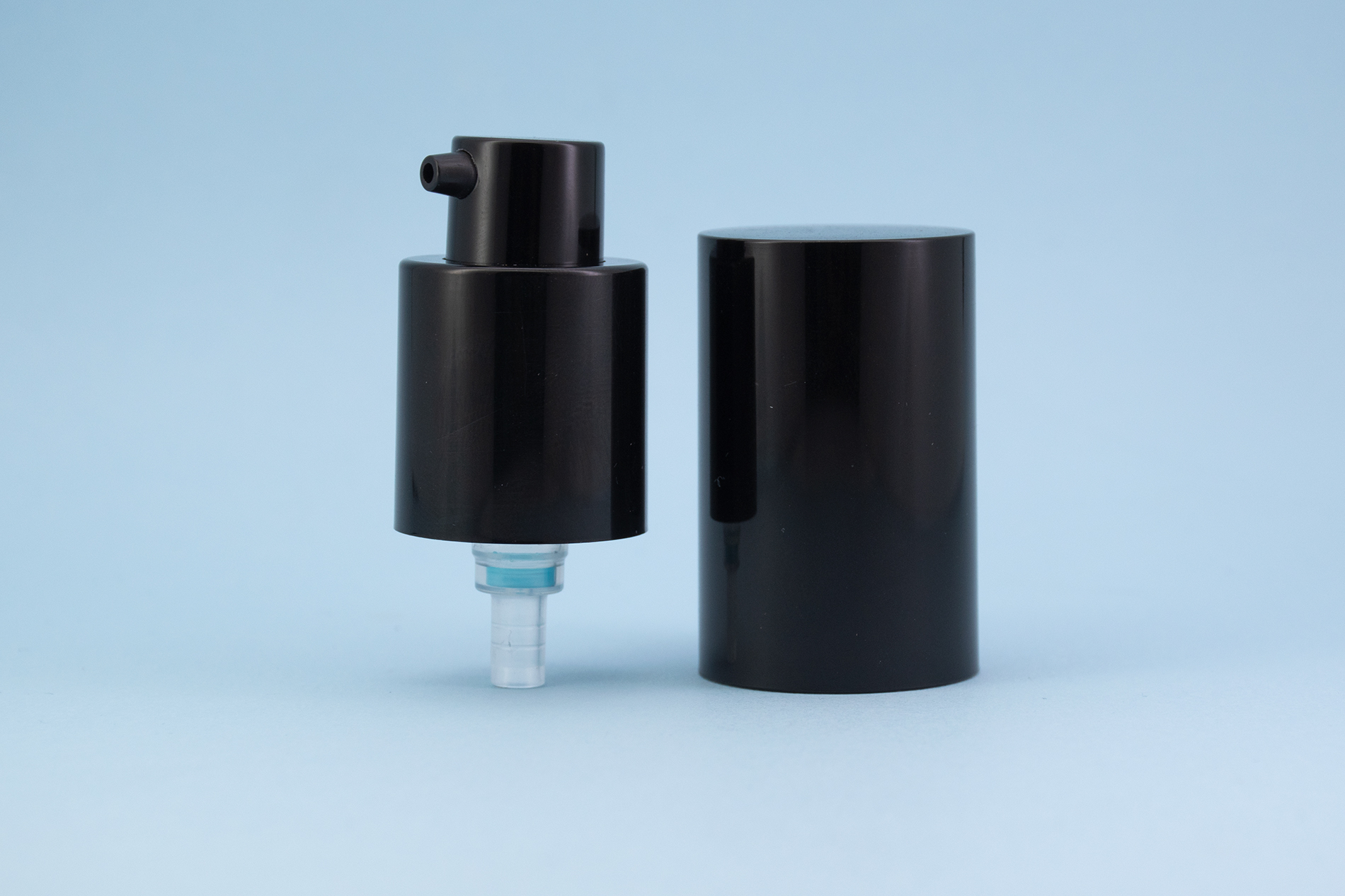 Bomba de creme de mola externa preta 20/410 com parede dupla 20/410 black outer spring cream pump with double wall