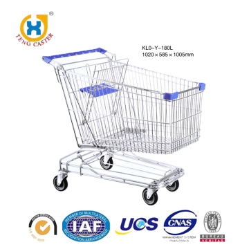 Portable Folding Wheeled Shopping Trolley For Supermarket