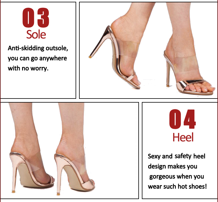 Women's Ankle open toe pvc PU Sandals