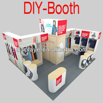 green modular island portable exhibition stand design