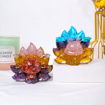 Custom Crystal Resin Handmade Multi-Color Nine Tailed Fox Figurines