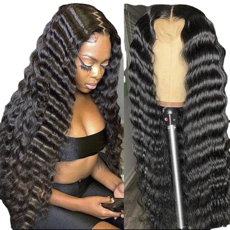 high quality 100% human hair 10A grade deep wave human hair weave bundles and closure cuticle aligned virgin hair extention