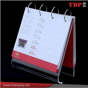 Customized Office Tabletop desk calendar stand desktop calendar holder acrylic desktop calendar holder desk pad calendar holder