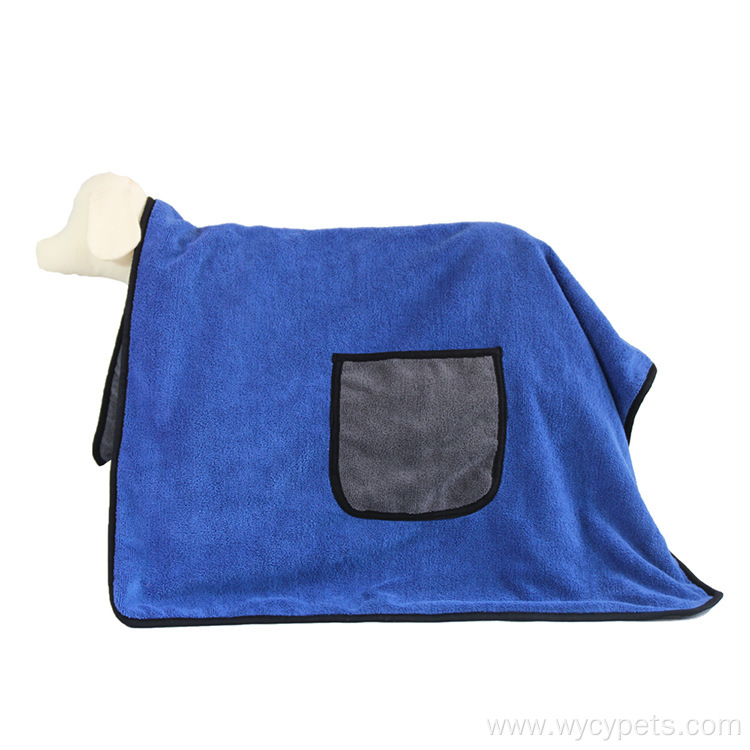 Pet Bath Towel Absorbent Microfiber Towel with Pockets