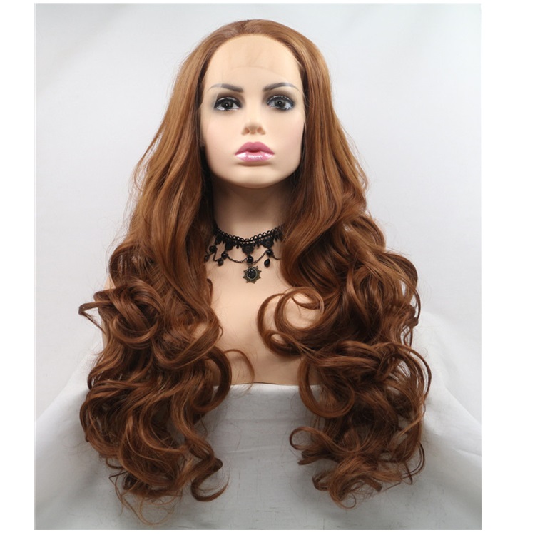 Highlight Colored Synthetic Hair Closure Wig Vendors Transparent Lace Wigs