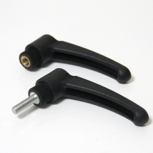 Black Reinforced Nylon Adjustable Fastening L-Shaped Plastic Rotary Locking Handle