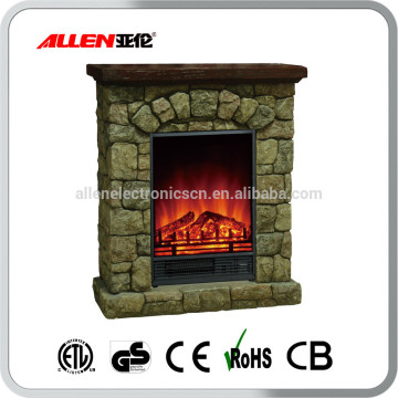 Decor Flame Charmglow Poly Stone Mantel Electric Fireplace with Cast Iron Effect